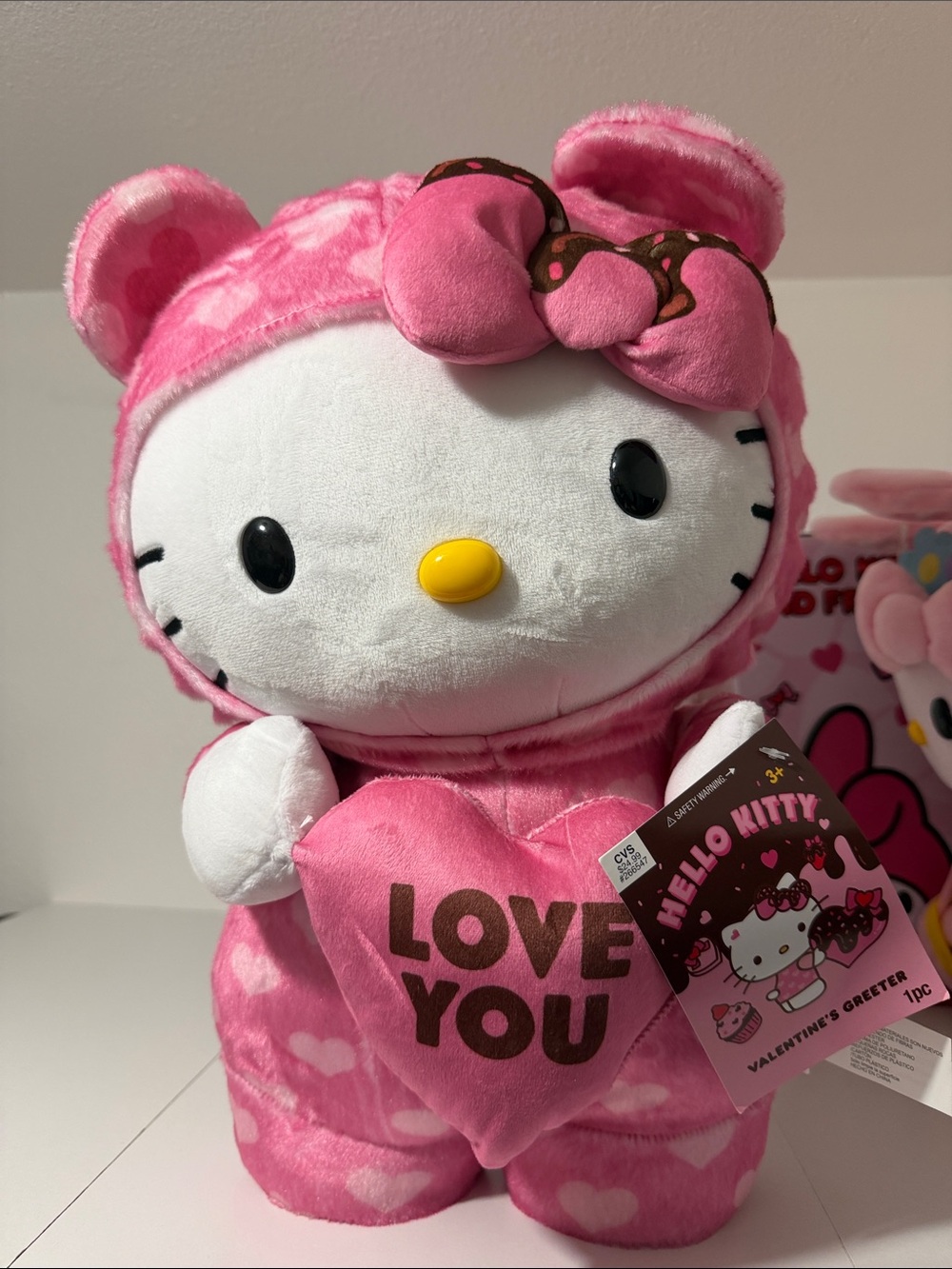 Hello Kitty Pink Heart Plush with 'Love You' Heart